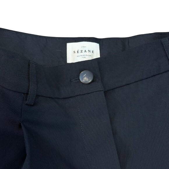 531. SEZANE Black Straight Wide Leg Trouser pant EUC Sz 36 - Picture 4 of 4